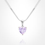 Stainless Steel CZ Heart Pendant Necklace