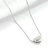 Stainless Steel Mini Half Moon Pendant Necklace