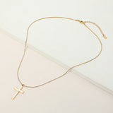 Stainless Steel Cross Pendant Snake Chain Necklace