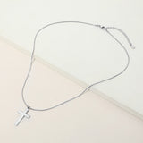 Stainless Steel Cross Pendant Snake Chain Necklace