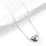 Stainless Steel Puffy Heart Pendant Necklace