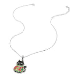 Christmas Sweater Black Cat Pendant Necklace