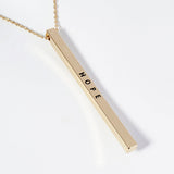 HOPE Brass Metal Bar Pendant Necklace