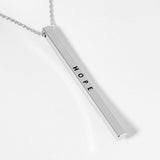 HOPE Brass Metal Bar Pendant Necklace