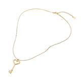Stainless Steel Heart Key Pendant Snake Chain Necklace