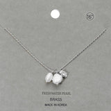 Freshwater Pearl Stone Cluster Charm Pendant Necklace