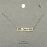 HOPE Brass Metal Pendant Necklace