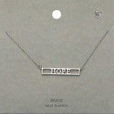 HOPE Brass Metal Pendant Necklace