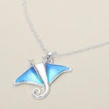 Manta Ray Charm Pendant Necklace