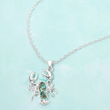 Crushed Pebble Lobster Pendant Necklace
