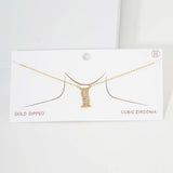 -I- CZ Initial Monogram Pendant Necklace