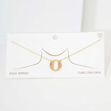 -O- CZ Initial Monogram Pendant Necklace