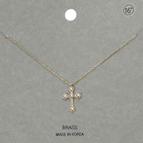 Rhinestone Accent Cross Pendant Necklace