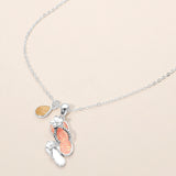 Teardrop Flip Flop Charm Pendant Necklace