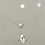 Double Metal Pendant Sliding Necklace