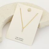 -I- CZ Stone Paved Initial Monogram Pendant Necklace