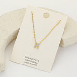 -R- CZ Stone Paved Initial Monogram Pendant Necklace