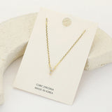 -Y- CZ Stone Paved Initial Monogram Pendant Necklace
