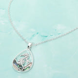 Abalone Seahorse Starfish Wave Teardrop Pendant Necklace