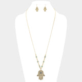 Evil Eye Hamsa Hand Pendant Necklace