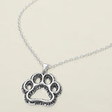 Antique Metal Open Paw Pendant Necklace