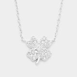 Cubic Zirconia Clover Pendant Necklace