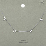 Brass Metal Hope Pendant Necklace