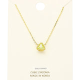 Gold Dipped Cubic Zirconia Triangle Pendant Necklace