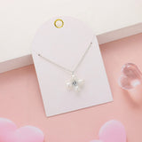 Stone Pointed Pearl Flower Pendant Necklace