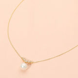 18K Gold Dipped Dainty Freshwater Pearl Pendant Necklace