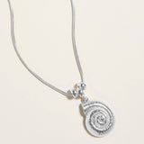 Metal Spiral Shell Pendant Necklace