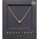 -C- SECRET BOX_14K Gold Dipped Initial Monogram Pendant Necklace