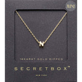 -N- SECRET BOX_14K Gold Dipped Initial Monogram Pendant Necklace