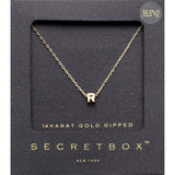 -R- SECRET BOX_14K Gold Dipped Initial Monogram Pendant Necklace