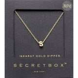 -S- SECRET BOX_14K Gold Dipped Initial Monogram Pendant Necklace