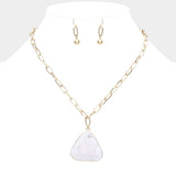 Triangle Natural Stone Pendant Necklace