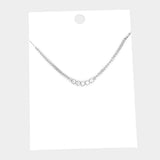 Brass Metal Round Stone Pendant Necklace