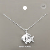Silver Plated Metal Fish Pendant Necklace