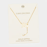 Gold Dipped Cubic Zirconia Star Pendant Necklace