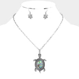 Abalone Turtle Pendant Necklace