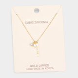 Gold Dipped CZ 'Love Me' Heart Pendant Necklace