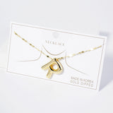 -R- Gold Dipped Metal Bubble Initial Monogram Pendant Necklace