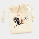 Faith Hope Love _ Disc Pendant Necklace Gift Bag Set