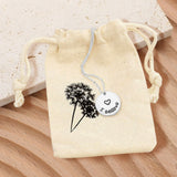 I Believe Heart Engraved Disc Pendant Necklace Gift Bag Set