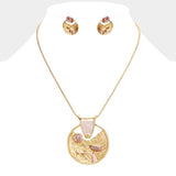Crystal Abstract Design Pendant Necklace