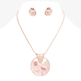 Crystal Abstract Design Pendant Necklace