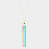 Celluloid Acetate Rectangle Pendant Long Necklace