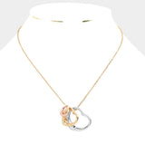 Triple Open Heart Pendant Necklace