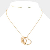 Triple Open Heart Pendant Necklace