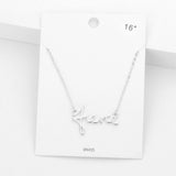 fierce Brass Metal Message Pendant Necklace